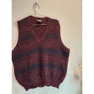Vintage Billy Kelly Shetland Wool Vest Mens L Burgundy Ireland 100% Wool